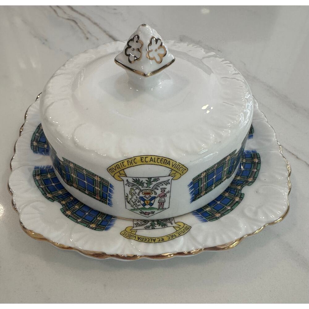 Royal Stafford "Nova Scotia" Bone China Covered Butter Dish — Made in England